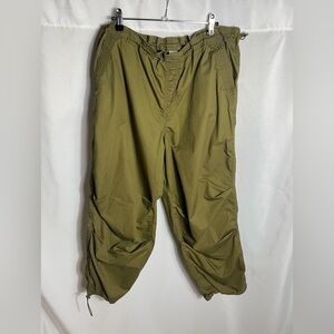 Arizona Jean Co XL Olive Green Drawstring Cargo Pants 100% Cotton